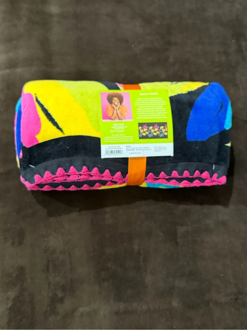 NWT Tabitha Brown for Target Large Beach Towel in Vibrant Lemon Pattern